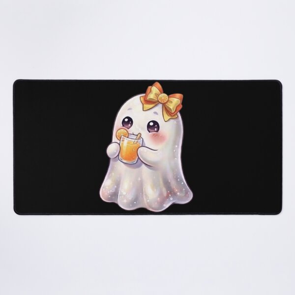 Item preview, Cute Kawaii Ghost Drinking a Orange Juice Design / Halloween / Cafe / Ghosts / Foodie / Drinks / T-shirts mugs stickers phone case hardcover journal poster designed and sold by TeenLake.