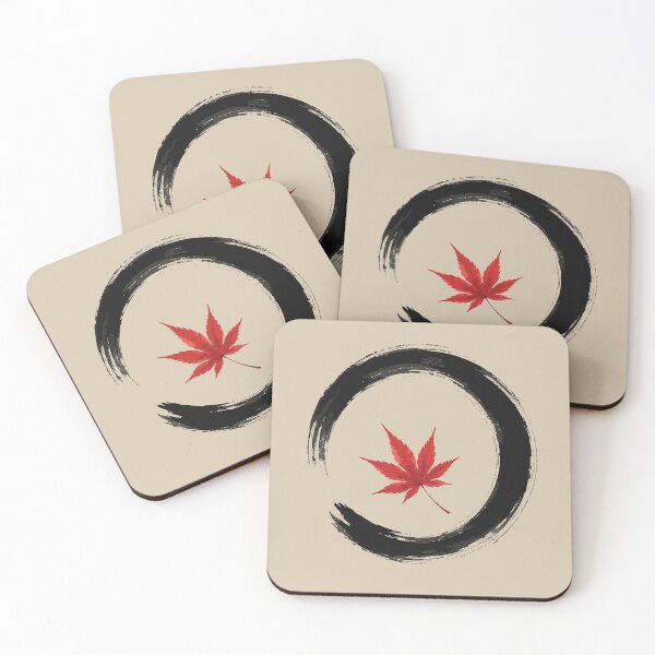 Item preview, Japanese Maple Leaf Enso Circle Zen Art designed and sold by SimplePoDesign.