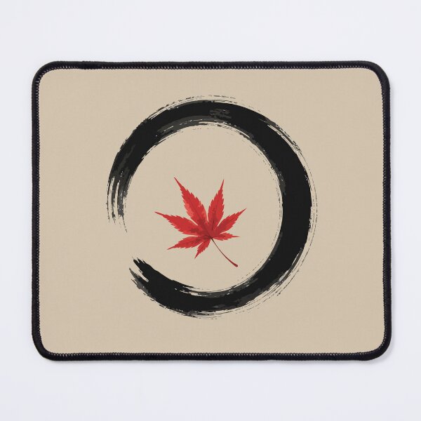 Item preview, Japanese Maple Leaf Enso Circle Zen Art designed and sold by SimplePoDesign.