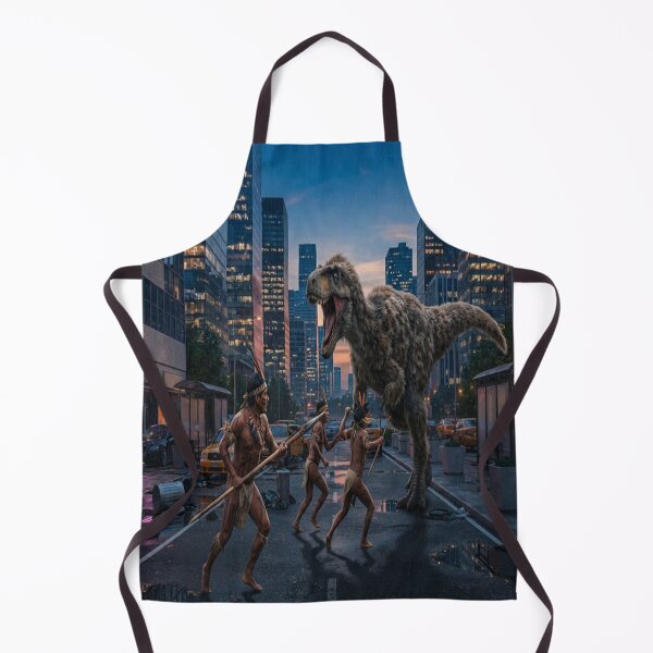 Item preview, T Rex Attacking Warriors in Modern City Street designed and sold by AfresStudio.