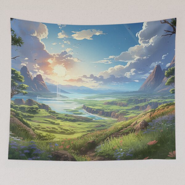 Item preview, Journey’s End Valley | Anime Fantasy Scenery designed and sold by bella-rosa87.