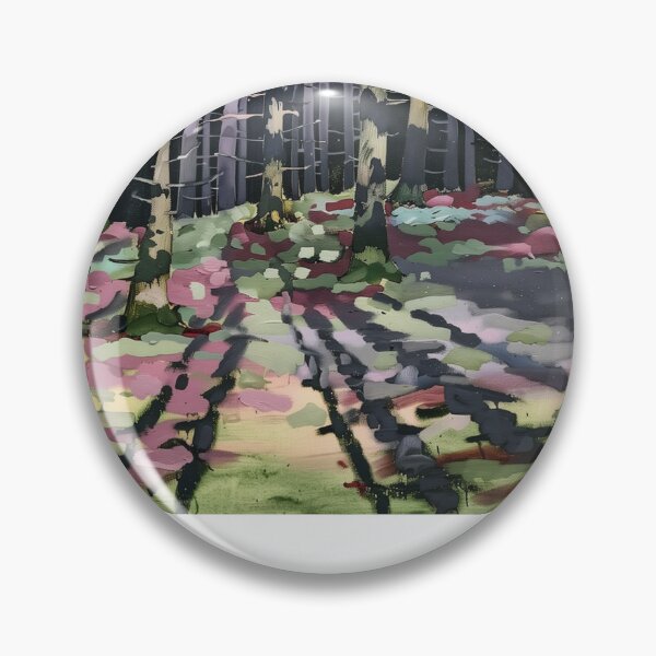 Item preview, Impasto Woodland Clearing Sunlit Pine Trunks designed and sold by MarizsaMoluk.