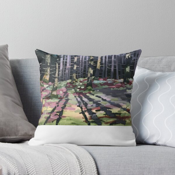 Item preview, Impasto Woodland Clearing Sunlit Pine Trunks designed and sold by MarizsaMoluk.