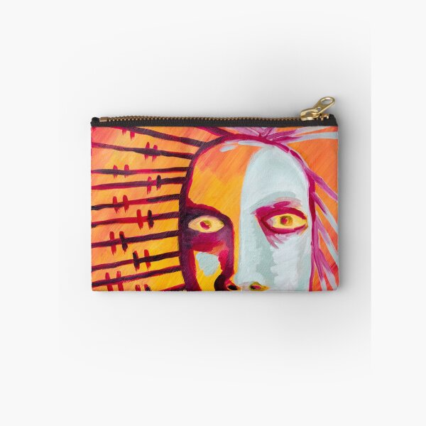 Item preview, Expressionist Spiked Hair Face Vibrant Red Acrylic designed and sold by JeraldChieftain.