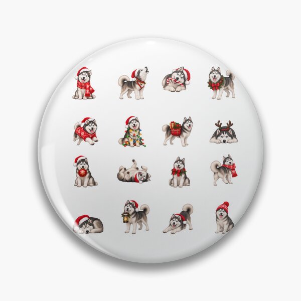 Item preview, 16 Christmas Huskies – Husky Sticker Set for Dog Lovers designed and sold by sabantha.
