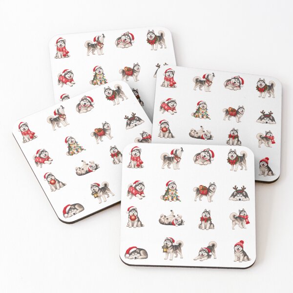 Item preview, 16 Christmas Huskies – Husky Sticker Set for Dog Lovers designed and sold by sabantha.