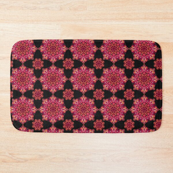 Item preview, Boho Mandala Floral Pattern – Pink & Burgundy Ornamental Folk Art designed and sold by Mousy17.