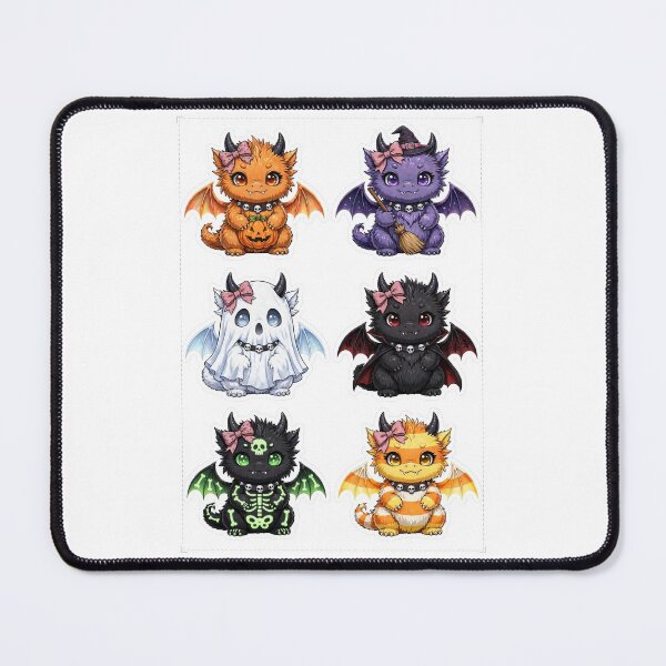 Item preview, Kawaii Halloween stickers dragons designed and sold by Goth Pets .