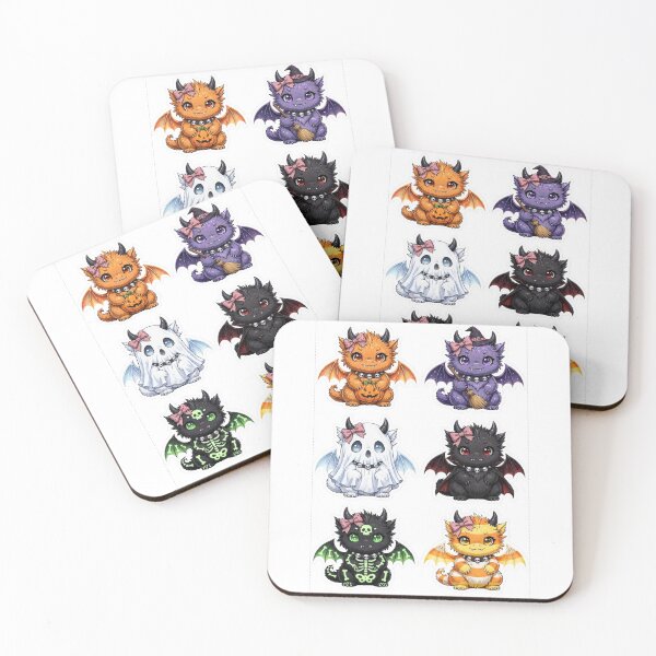 Item preview, Kawaii Halloween stickers dragons designed and sold by Goth Pets .