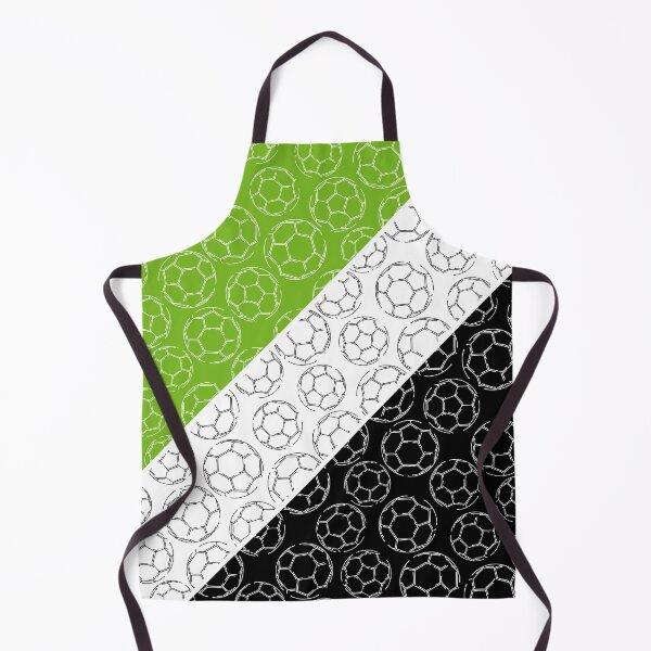 Item preview, Line art soccer balls on angled color blocks - bright green & black designed and sold by katzdzynes.