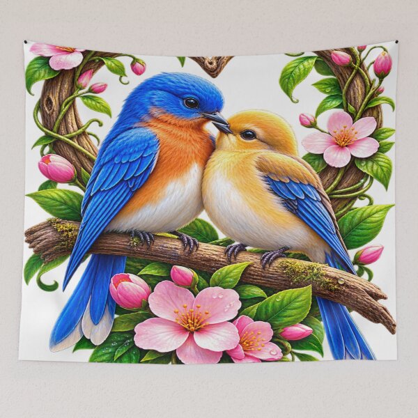 Item preview, Cute lovebirds couple heart branch  designed and sold by urbanshop7.