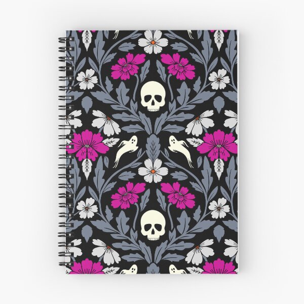 Item preview, Halloween ghost damask in magenta designed and sold by Jennifer Ladd.
