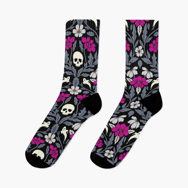 Item preview, Halloween ghost damask in magenta designed and sold by Jennifer Ladd.