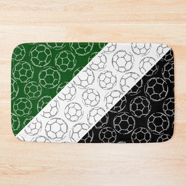 Item preview, Line art soccer balls on angled color blocks - green & black  designed and sold by katzdzynes.
