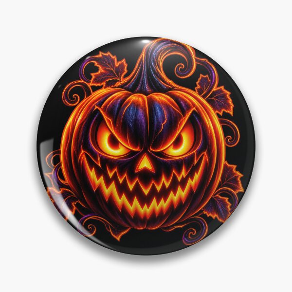 Item preview, Evil Halloween Pumpkin - Glowing Scary Jack o Lantern designed and sold by PlumArtDesign.
