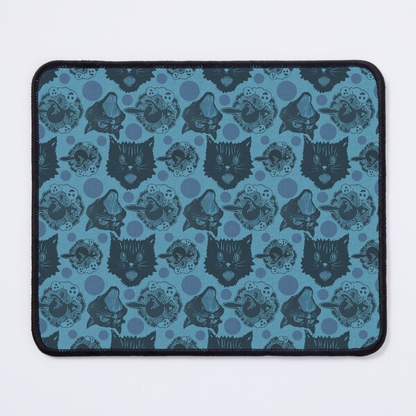 Item preview, Vintage Halloween Cat Pattern Denim Blue Retro designed and sold by AKateWillett.