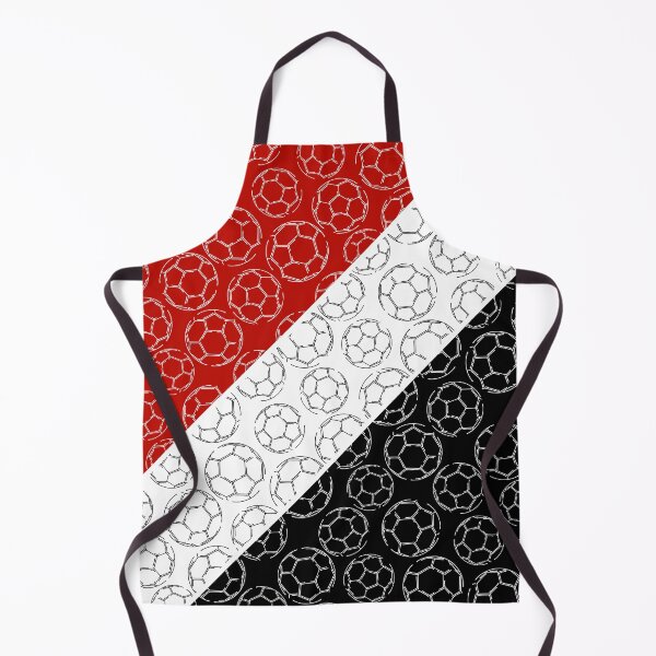 Item preview, Line art soccer balls on angled color blocks - red & black designed and sold by katzdzynes.
