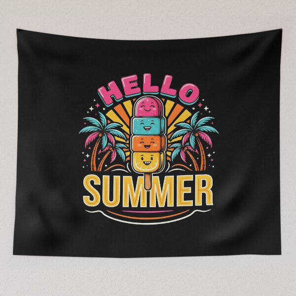 Item preview, Hello Summer Vacation Ice Cream Sunny Holiday Graphic with Frozen Treats designed and sold by Redgiant87x.