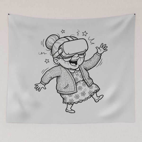 Item preview, Grandma Immersed In VR Experience designed and sold by ThreadRiotTees.