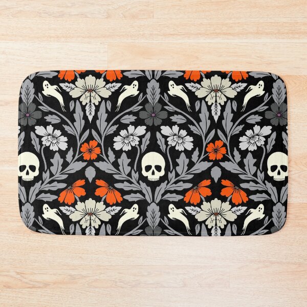 Item preview, Halloween ghost damask in orange designed and sold by Jennifer Ladd.