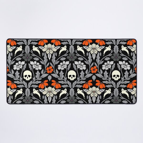 Item preview, Halloween ghost damask in orange designed and sold by Jennifer Ladd.