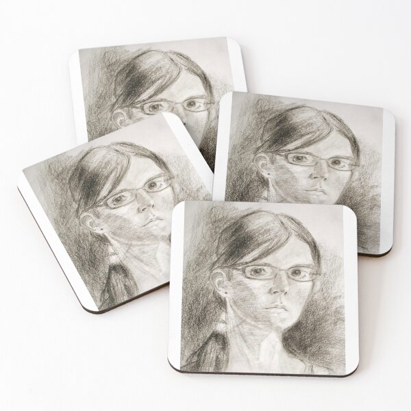 Item preview, Portrait Sketch of Woman with Glasses designed and sold by Bywai.