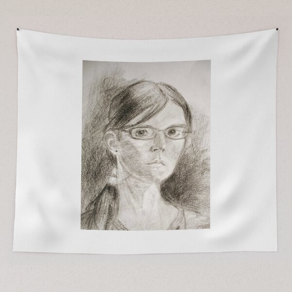 Item preview, Portrait Sketch of Woman with Glasses designed and sold by Bywai.