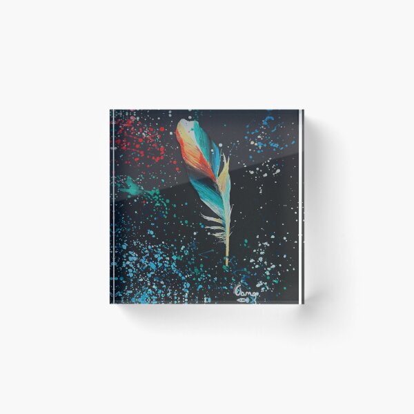 Item preview, Vibrant Acrylic Feather Splatter Black designed and sold by JeraldChieftain.