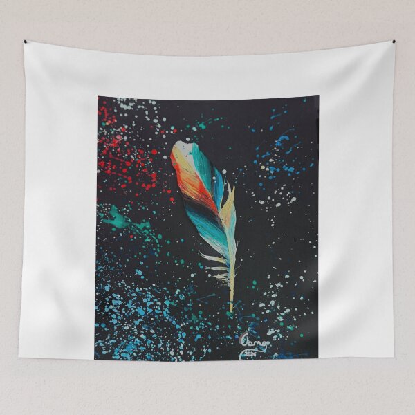 Item preview, Vibrant Acrylic Feather Splatter Black designed and sold by JeraldChieftain.