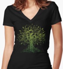 Meditate, Meditation, Spiritual Tree Yoga Women's Fitted V-Neck T-Shirt