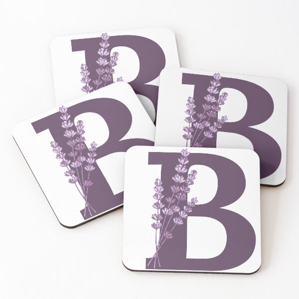 Item preview, Purple Letter B With Lavender Flowers designed and sold by ITCHAWAWAA.