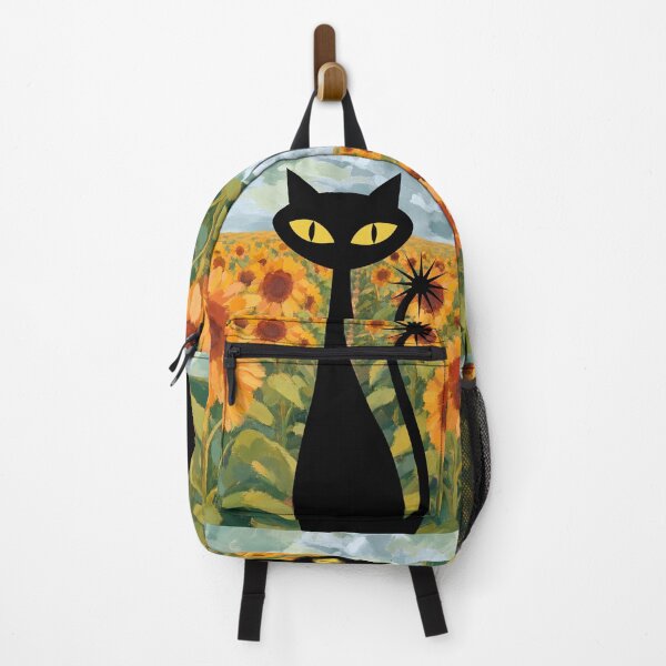 Item preview, Spooky-Cool Cat in sunflowers designed and sold by 247DesignStudio.