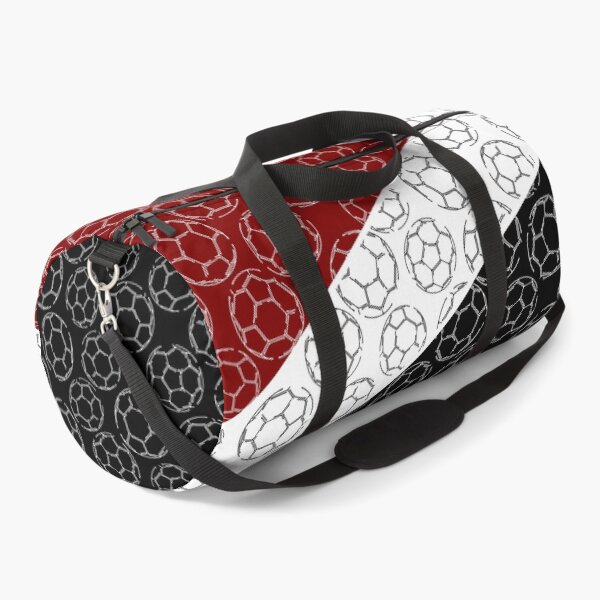 Item preview, Line art soccer balls on angled color blocks - maroon & black designed and sold by katzdzynes.