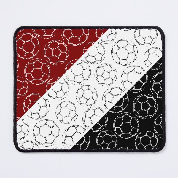Item preview, Line art soccer balls on angled color blocks - maroon & black designed and sold by katzdzynes.