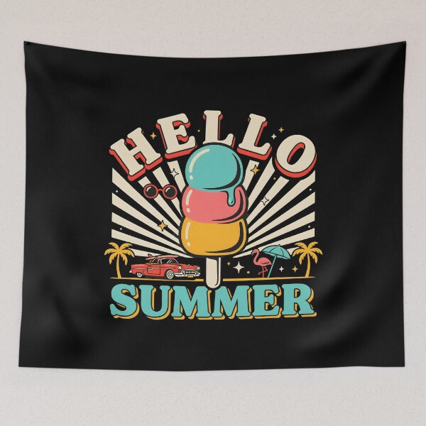 Item preview, Hello Summer Vacation Ice Cream Retro Summer Holiday Aesthetic designed and sold by Redgiant87x.
