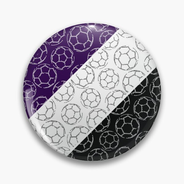 Item preview, Line art soccer balls on angled color blocks - purple & black  designed and sold by katzdzynes.