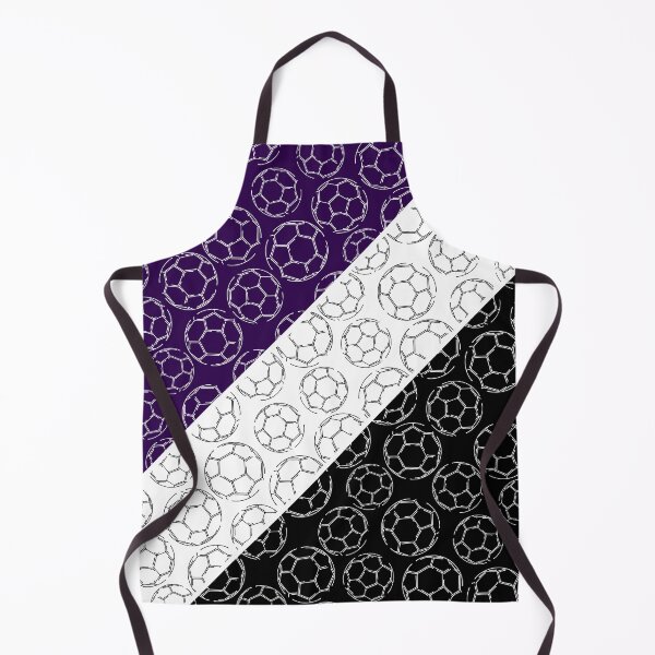 Item preview, Line art soccer balls on angled color blocks - purple & black designed and sold by katzdzynes.