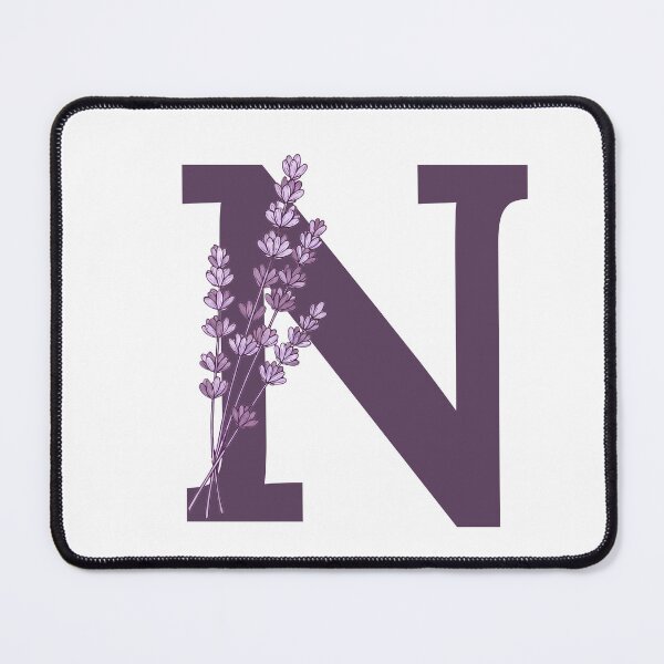 Item preview, Purple Letter N With Lavender Flowers designed and sold by ITCHAWAWAA.
