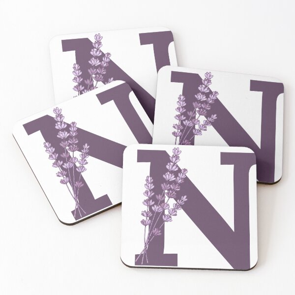 Item preview, Purple Letter N With Lavender Flowers designed and sold by ITCHAWAWAA.