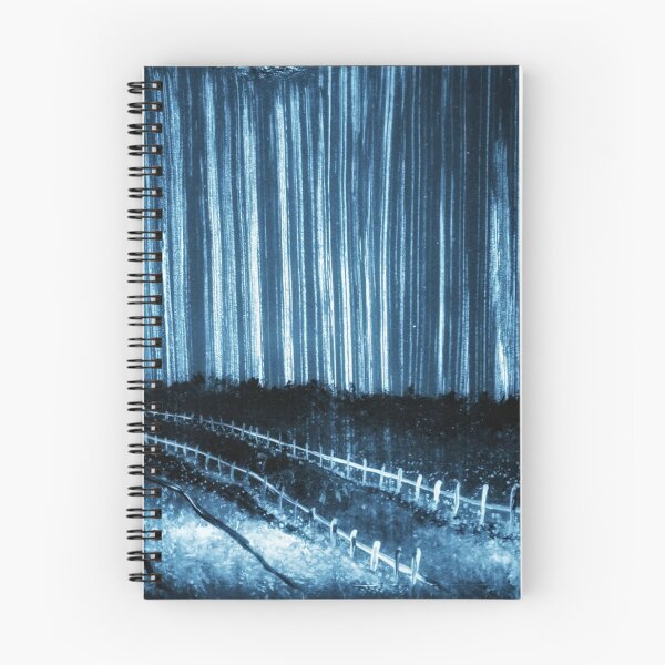 Item preview, Cyanotype Style Fence Country Road Star Trails designed and sold by MarizsaMoluk.