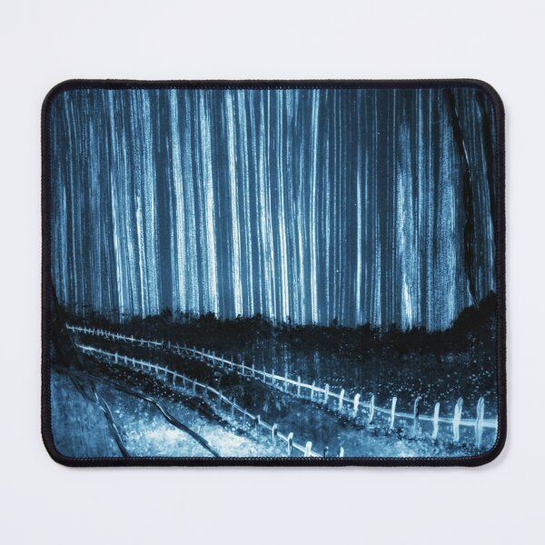 Item preview, Cyanotype Style Fence Country Road Star Trails designed and sold by MarizsaMoluk.