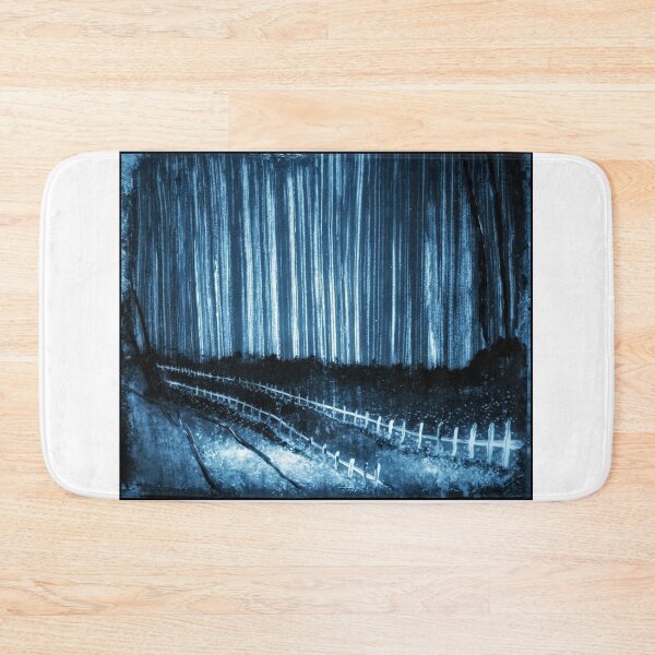 Item preview, Cyanotype Style Fence Country Road Star Trails designed and sold by MarizsaMoluk.
