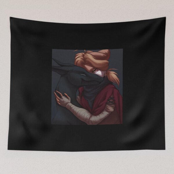 Item preview, Fierce Companionship: Warrior Embracing a Dark Creature designed and sold by Fibi-studio.