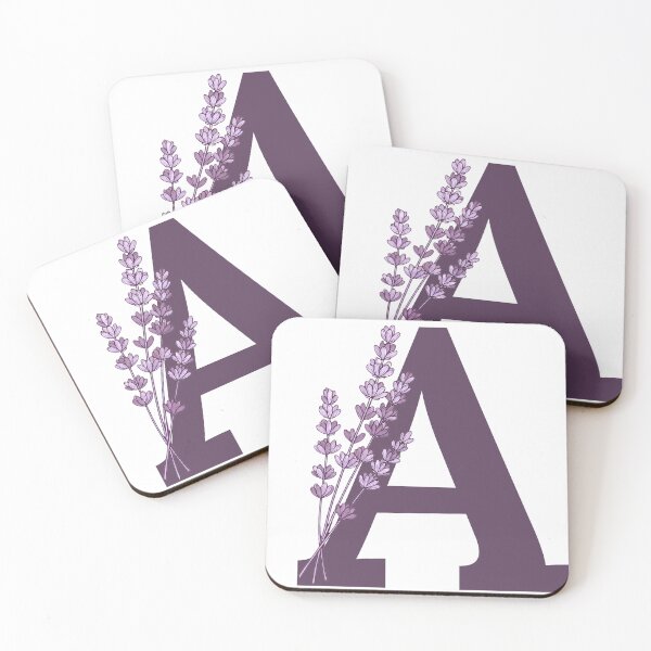 Item preview,  Purple Letter A With Lavender Flowers designed and sold by ITCHAWAWAA.