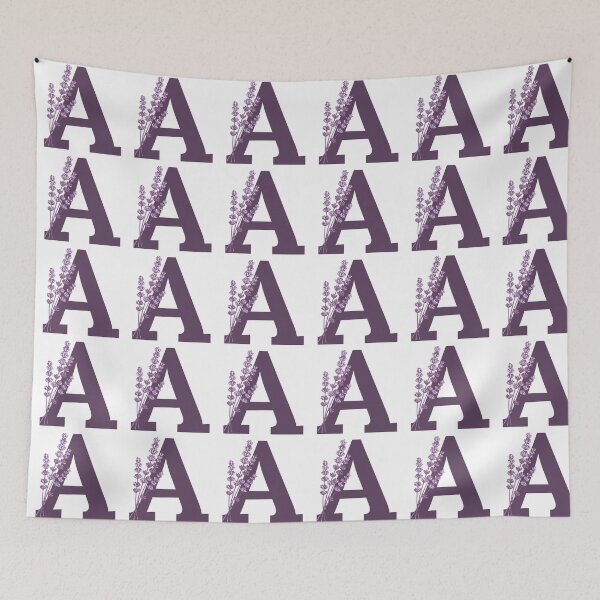 Item preview,  Purple Letter A With Lavender Flowers designed and sold by ITCHAWAWAA.