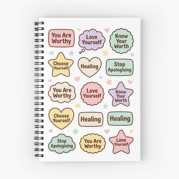 Item preview, Self Love Affirmation Kawaii Sticker Sheet designed and sold by HOODYBUDSTYLES.