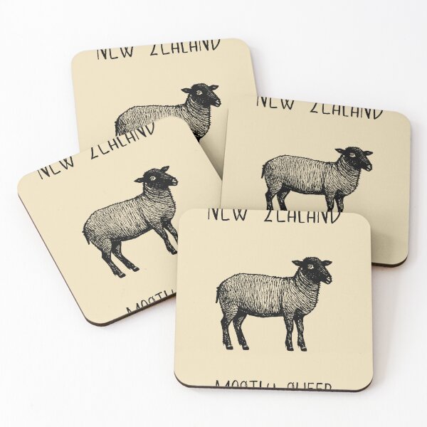 Item preview, New Zealand Sheep Print – Mostly Sheep, Funny Travel Pun Design designed and sold by MarkedArtPrints.