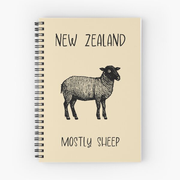 Item preview, New Zealand Sheep Print – Mostly Sheep, Funny Travel Pun Design designed and sold by MarkedArtPrints.