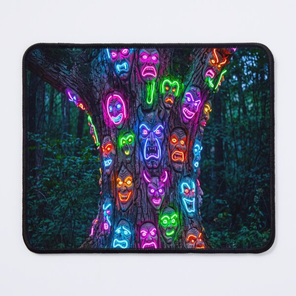 Item preview, NEON MASKS IN THE TREE designed and sold by NOIMION DIGITAL ART.