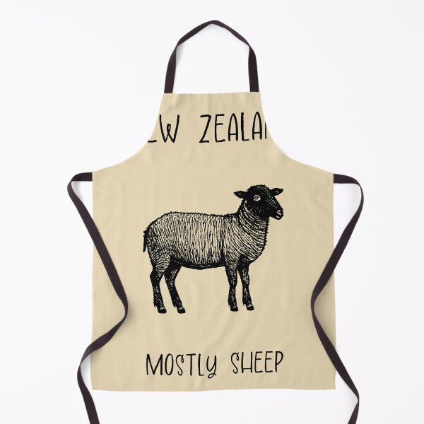 Item preview, New Zealand Sheep Print – Mostly Sheep, Funny Travel Pun Design designed and sold by MarkedArtPrints.
